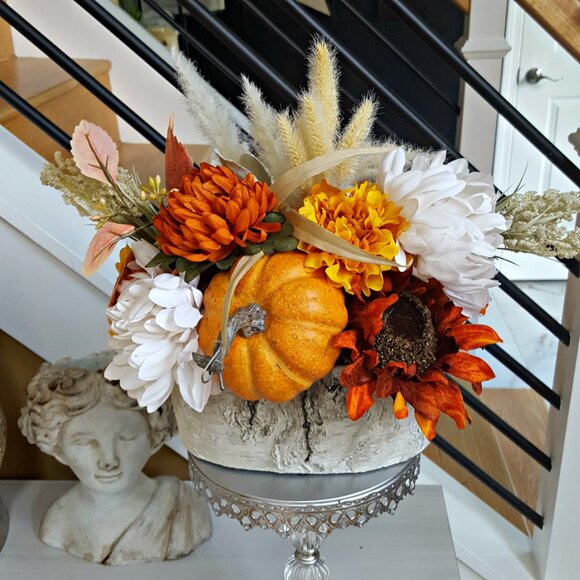 NEW! EXQUISITE FARMHOUSE BOHO Pumpkin FLORAL DECOR - Picture 5 of 5